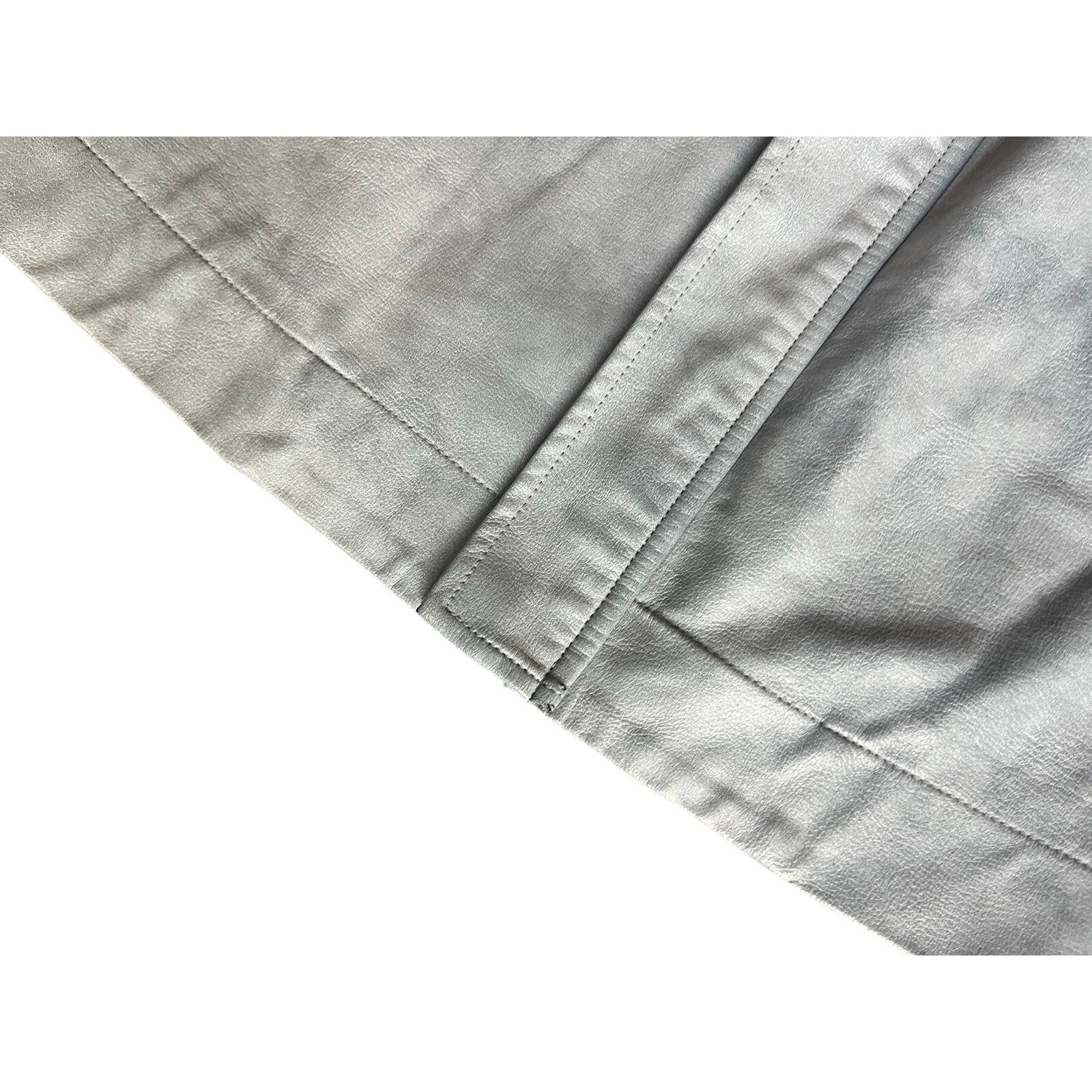 Edikted Ownley Light Blue Washed Faux Leather Bomber Jacket Size S — image 5 of 6